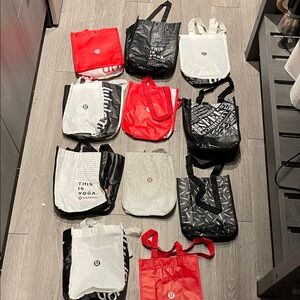 Lululemon Reusable Tote Bags - Red, Black, White